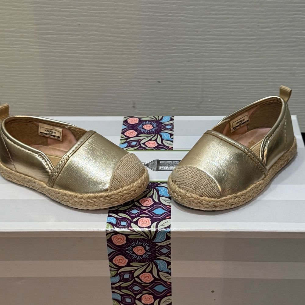 OshKosh B'Gosh Toddler Slip-On Metallic Espadrille Shoes- $7